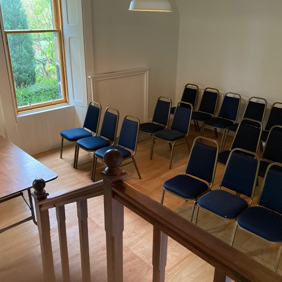 Websters Glasgow | Chairs seated for a seminar in The Wee Room